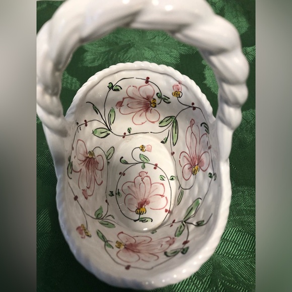 Vintage Anfora Agueda lattice weaved basket. Hand painted. Numbered. Exc Cond - Picture 4 of 8